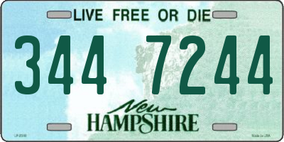 NH license plate 3447244