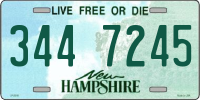 NH license plate 3447245