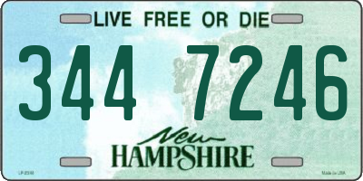 NH license plate 3447246