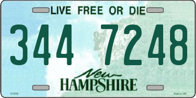 NH license plate 3447248