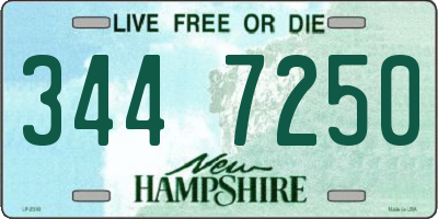 NH license plate 3447250