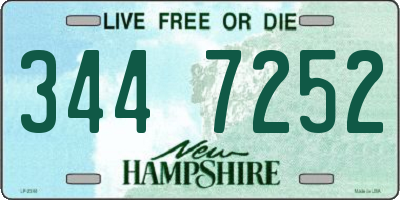 NH license plate 3447252