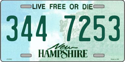 NH license plate 3447253