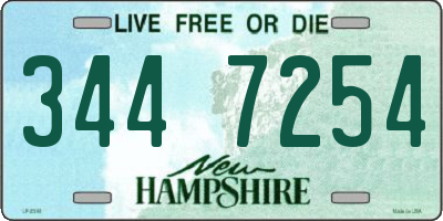 NH license plate 3447254