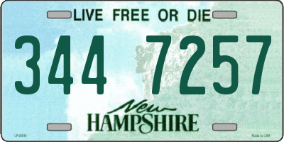 NH license plate 3447257