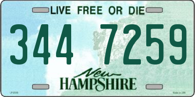 NH license plate 3447259