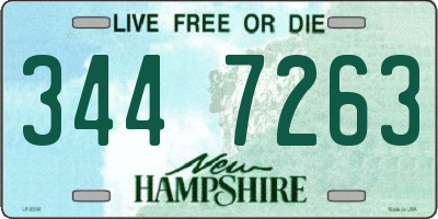 NH license plate 3447263