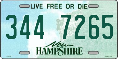 NH license plate 3447265