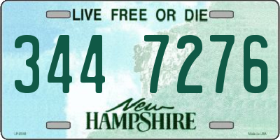 NH license plate 3447276