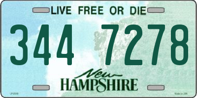 NH license plate 3447278