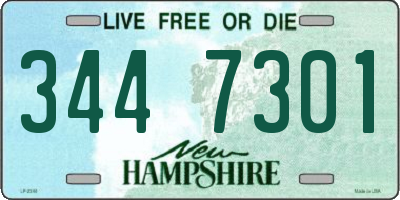 NH license plate 3447301