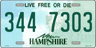 NH license plate 3447303