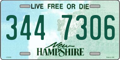 NH license plate 3447306