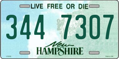 NH license plate 3447307