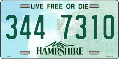 NH license plate 3447310