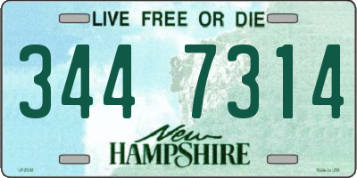 NH license plate 3447314
