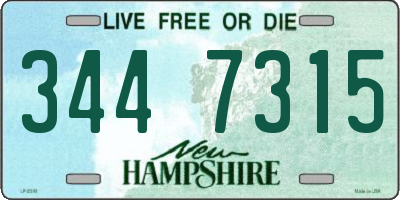 NH license plate 3447315