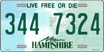 NH license plate 3447324
