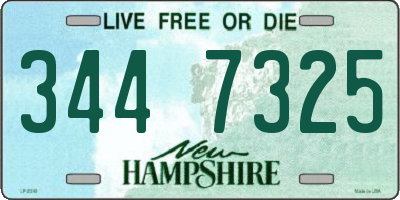NH license plate 3447325