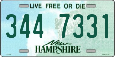NH license plate 3447331