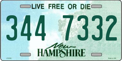 NH license plate 3447332
