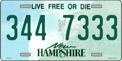 NH license plate 3447333