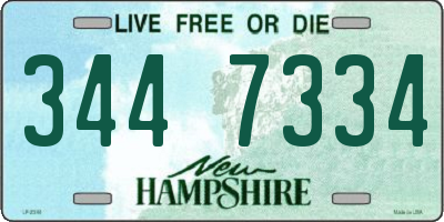 NH license plate 3447334