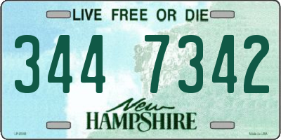 NH license plate 3447342