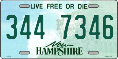 NH license plate 3447346