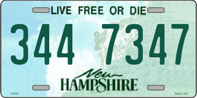 NH license plate 3447347