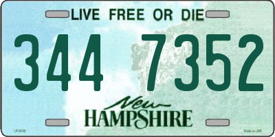 NH license plate 3447352