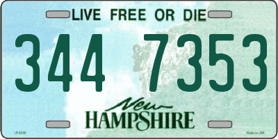 NH license plate 3447353