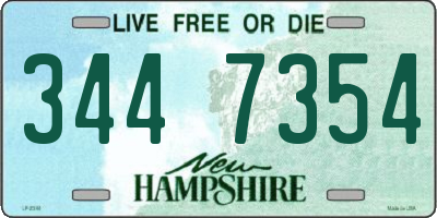 NH license plate 3447354