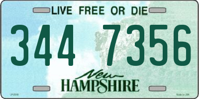 NH license plate 3447356