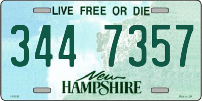 NH license plate 3447357