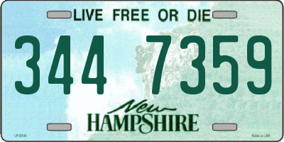 NH license plate 3447359