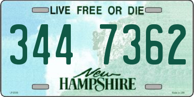 NH license plate 3447362