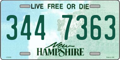 NH license plate 3447363