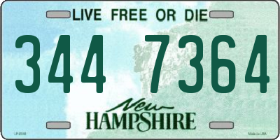 NH license plate 3447364