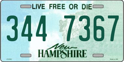 NH license plate 3447367