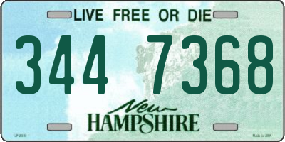 NH license plate 3447368