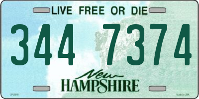 NH license plate 3447374