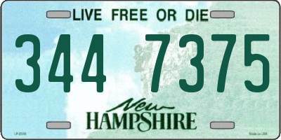 NH license plate 3447375