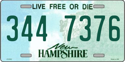 NH license plate 3447376