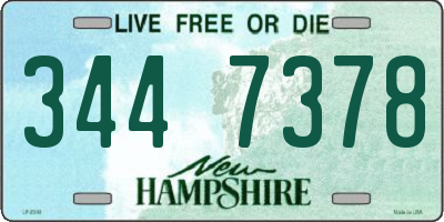 NH license plate 3447378