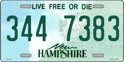 NH license plate 3447383