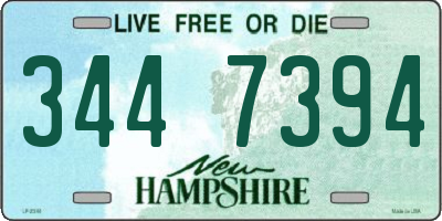 NH license plate 3447394