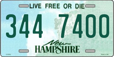 NH license plate 3447400