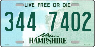 NH license plate 3447402