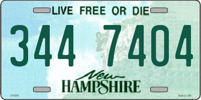 NH license plate 3447404